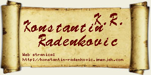 Konstantin Radenković vizit kartica
